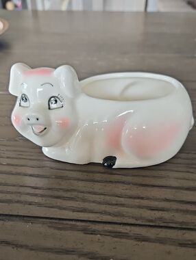 Vintage Small Ceramic Piggy Planter